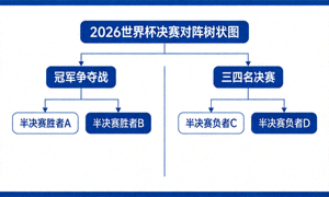 2026世界杯决赛对阵树状图：冠军争夺战及三四名决赛