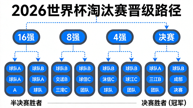 2026世界杯淘汰赛晋级树状图：从16强到决赛的完整路径可视化展示